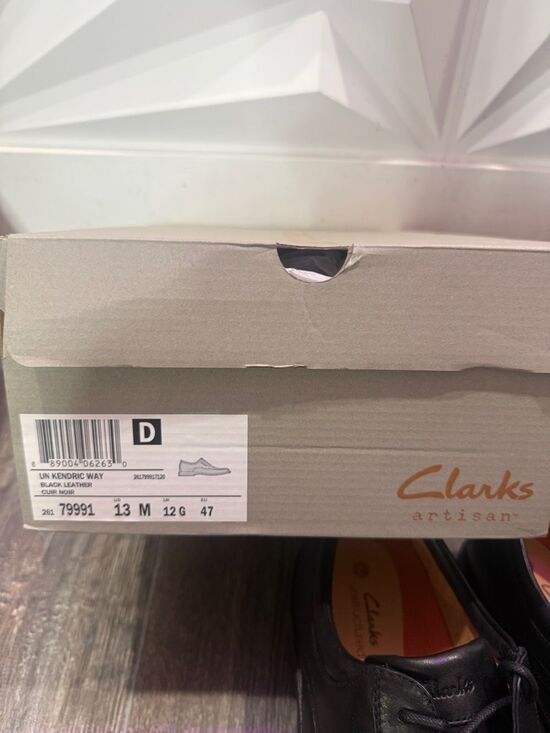 Clarks Un Kendric Way black leather dress shoe sz 13